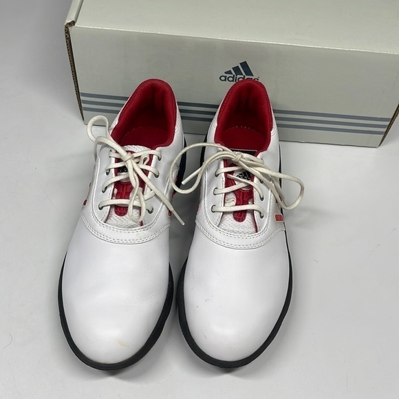 adidas Shoes - Adidas Women's W Comfort Stripe White & Red Golf Shoes Size 5.5